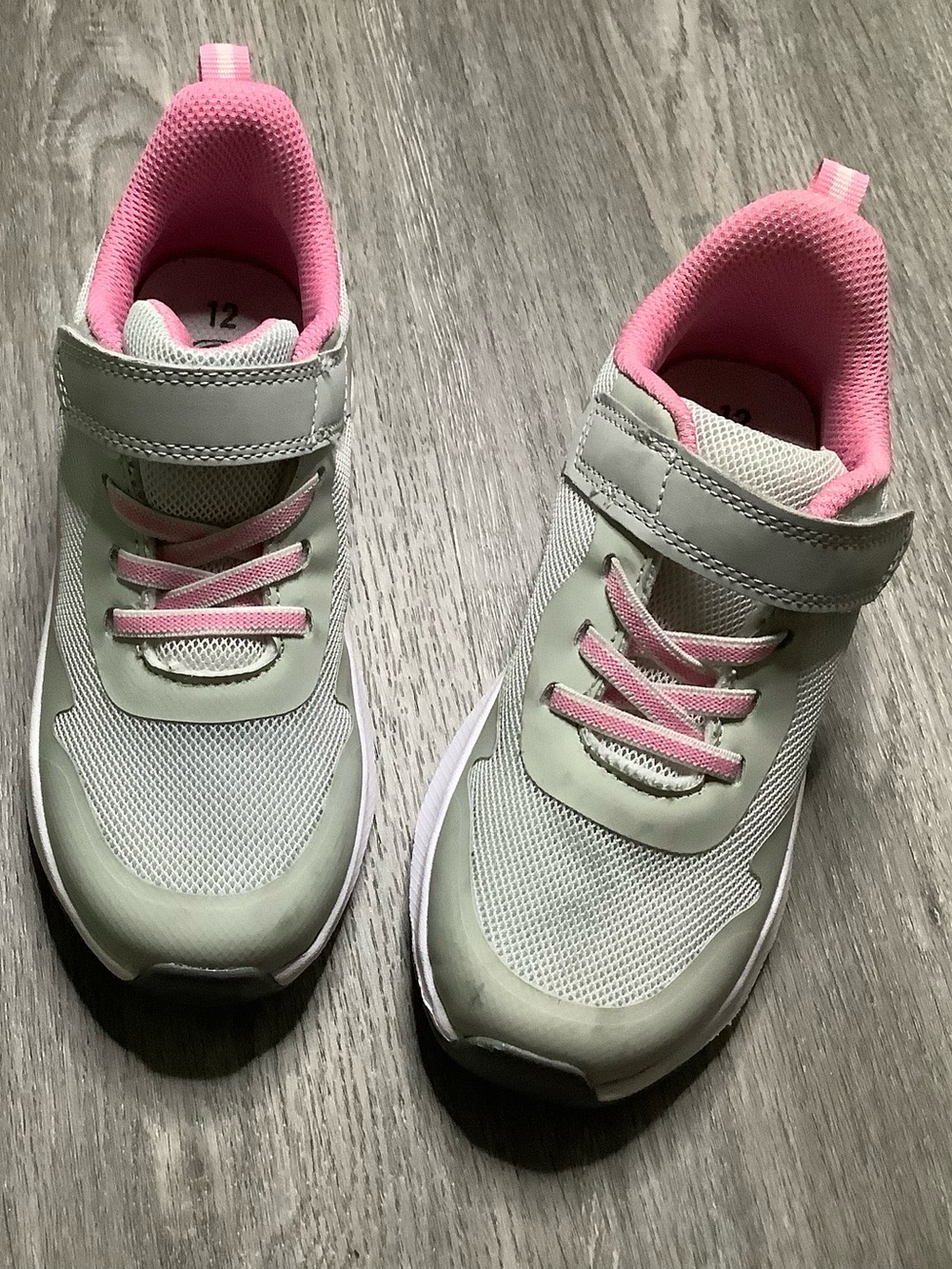 Athletic Works Kids Sneakers in Light Gray with Pink Accents